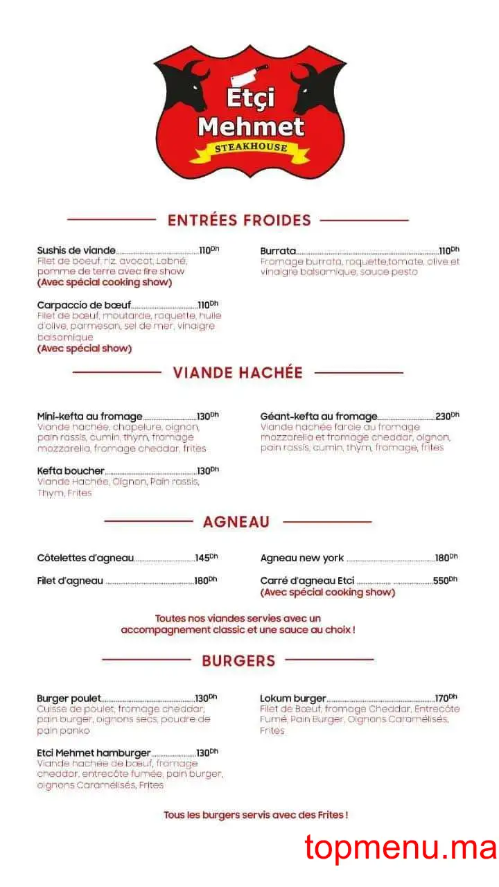 Etçi Mehmet Steakhouse menu page 7