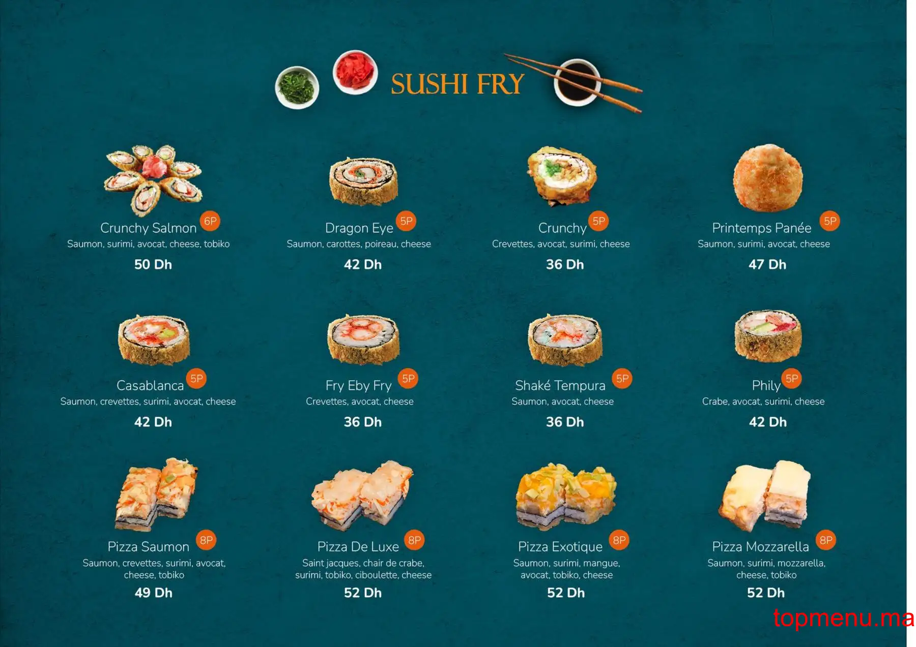 Salmon Sushi menu page 4