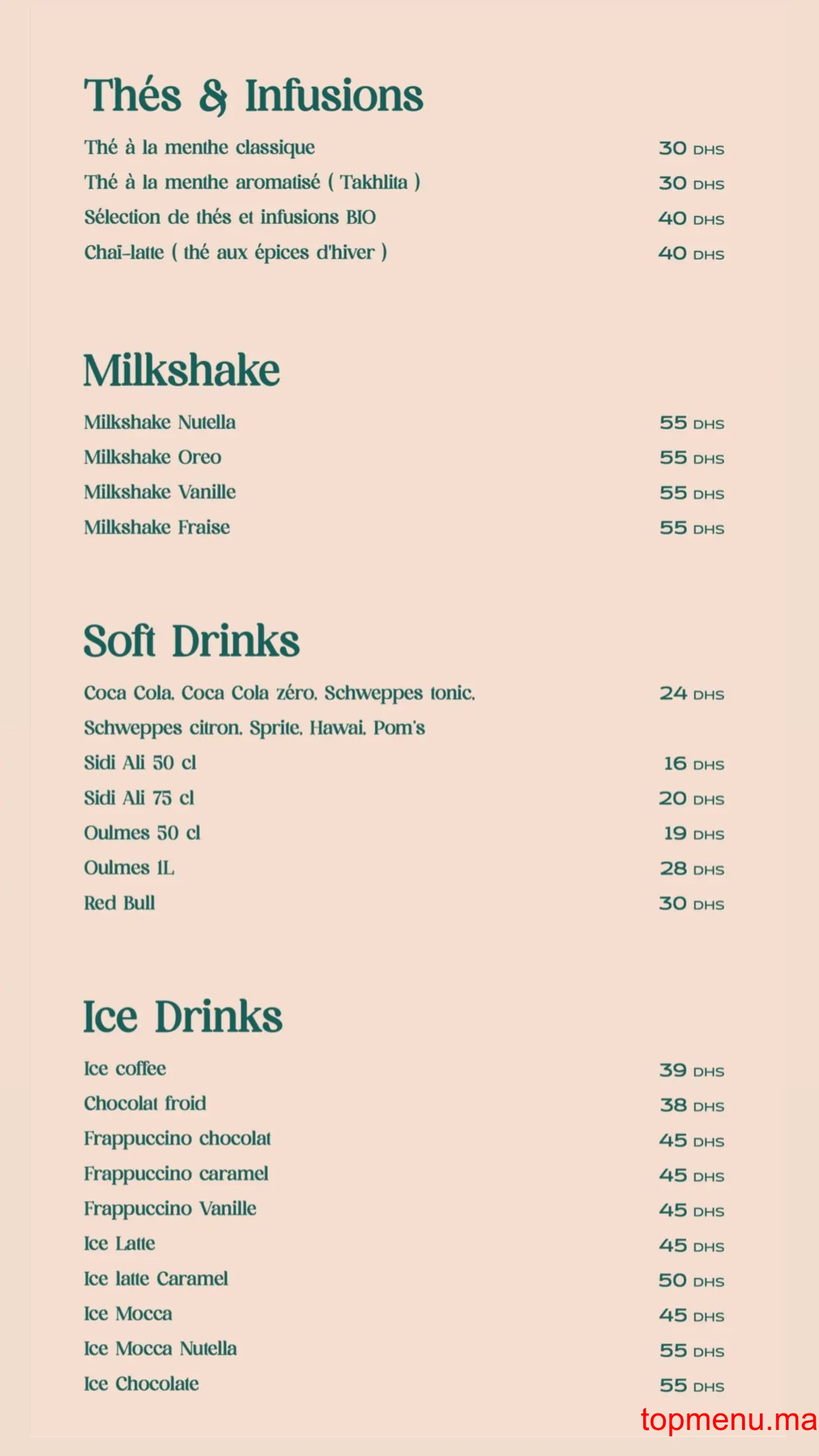 Coco palm menu page 2