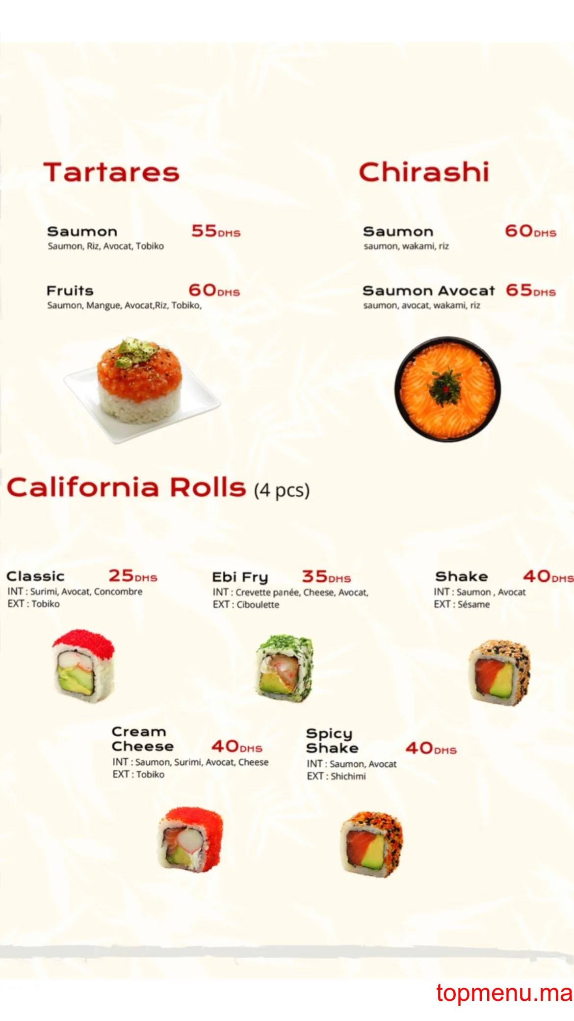 Misaki Sushi menu page 5