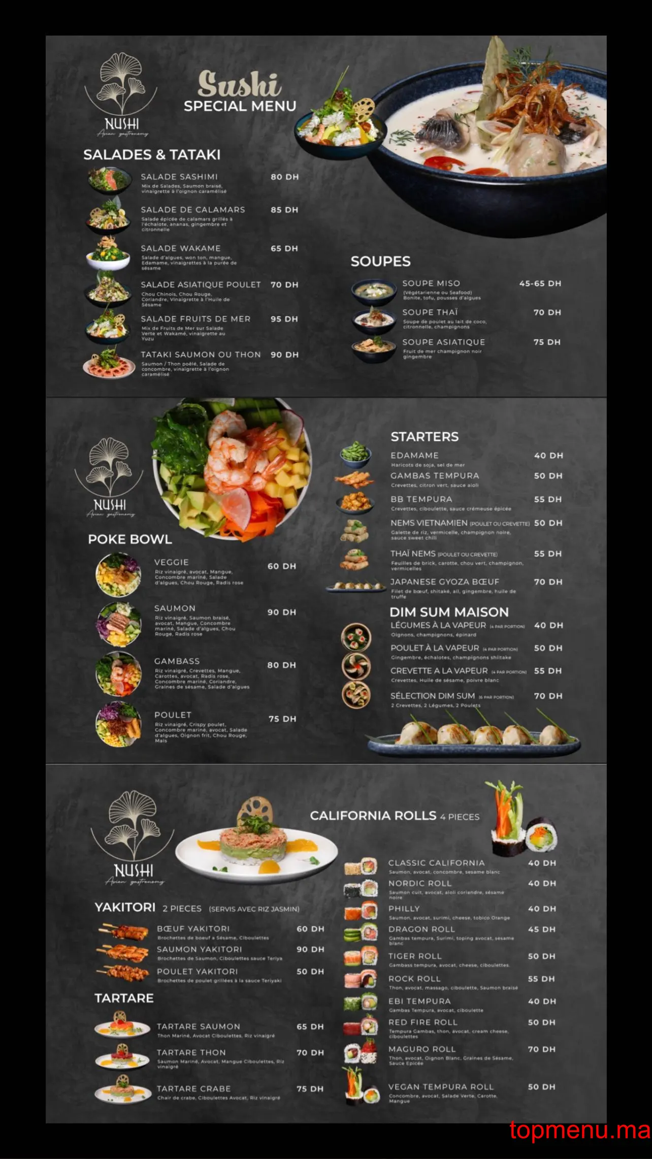 Nushi menu page 1