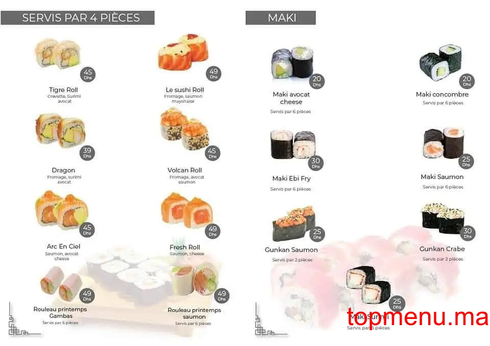 Le Sushi menu page 2