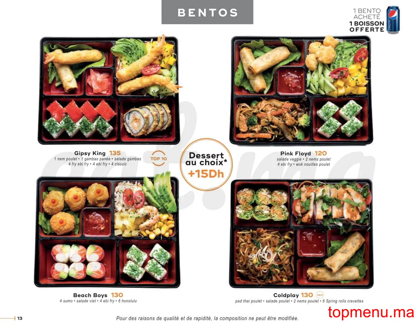 Sushiclub Vélodrome menu page 13