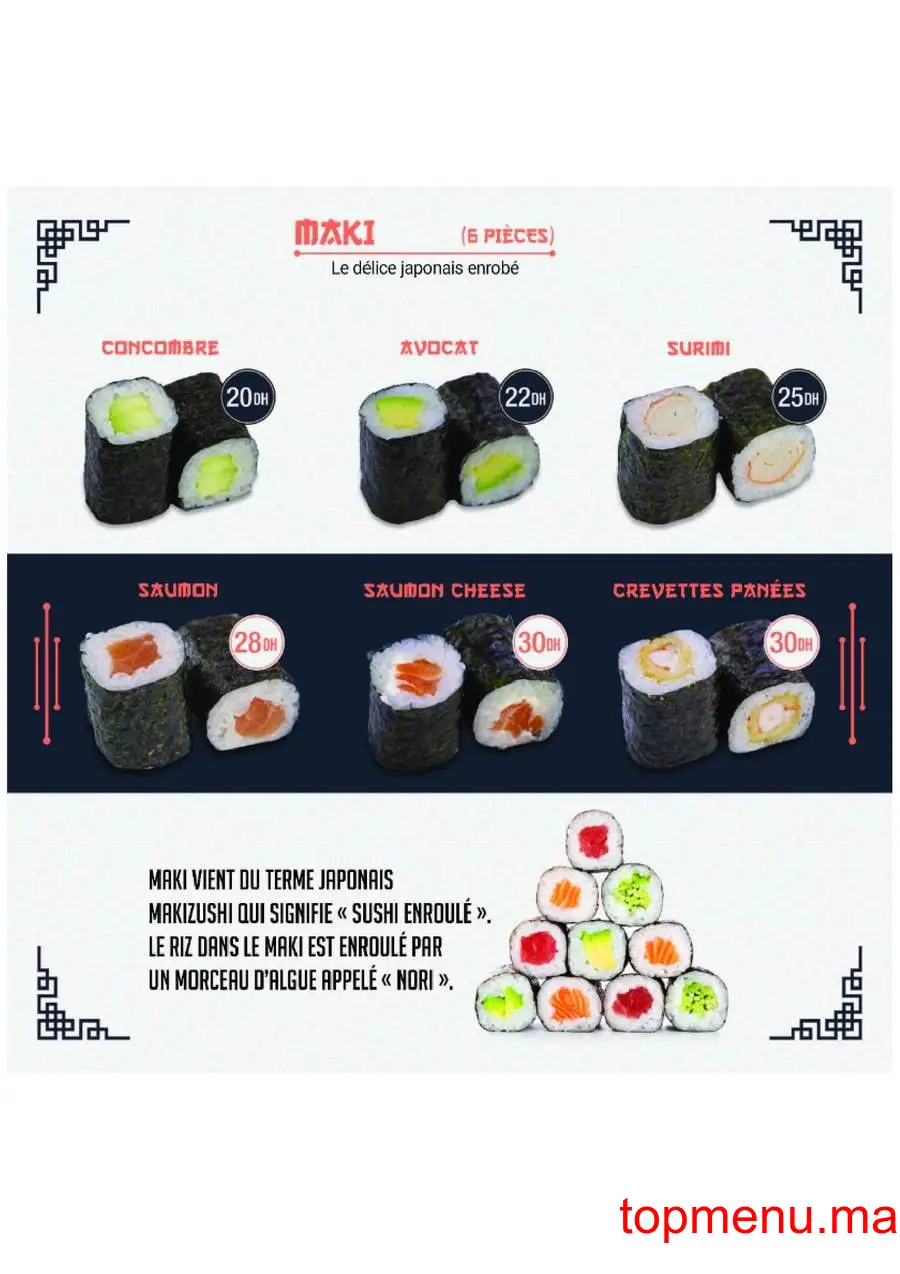 Hanaya Sushi menu page 5