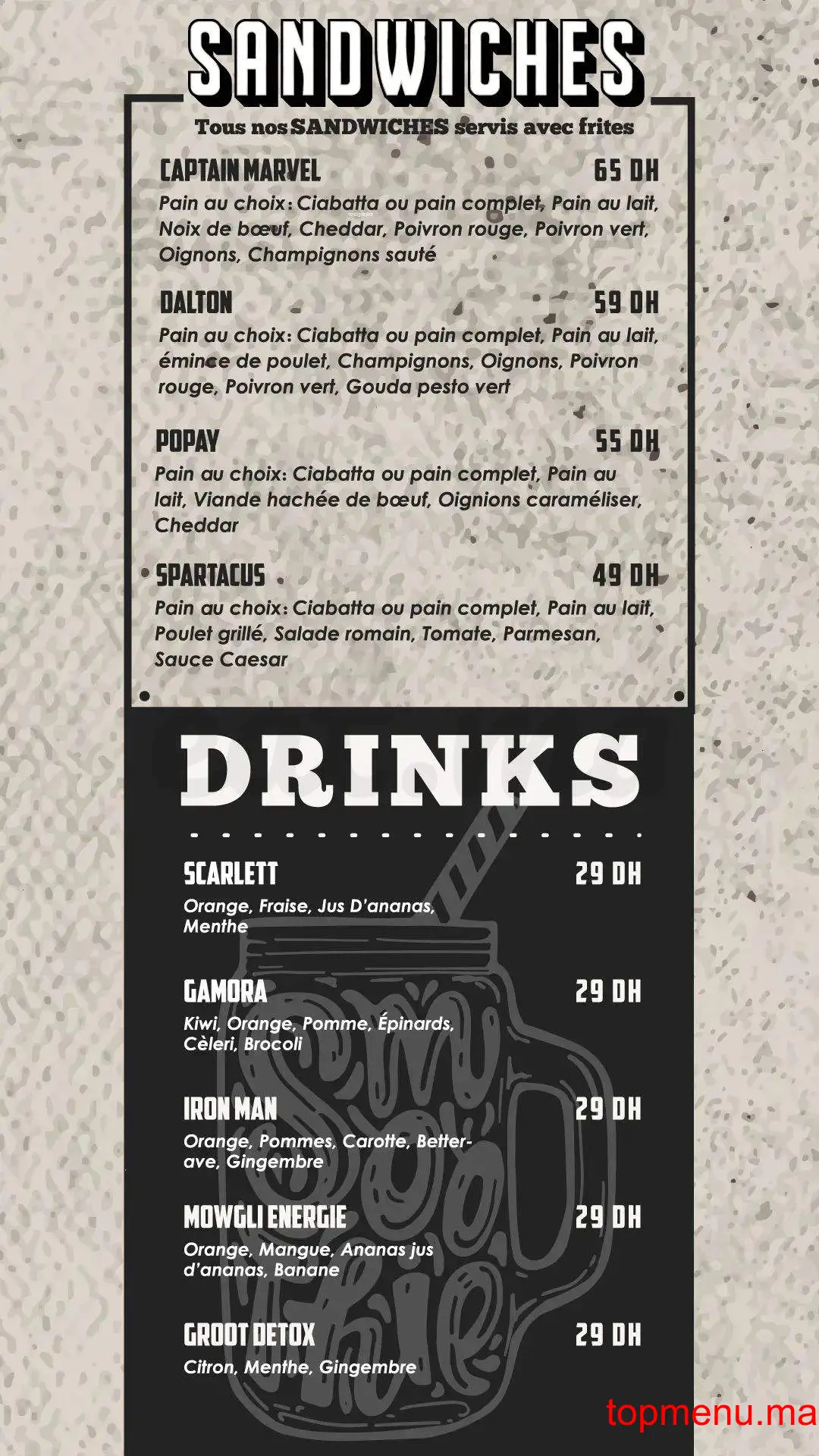 Texas burger menu page 2