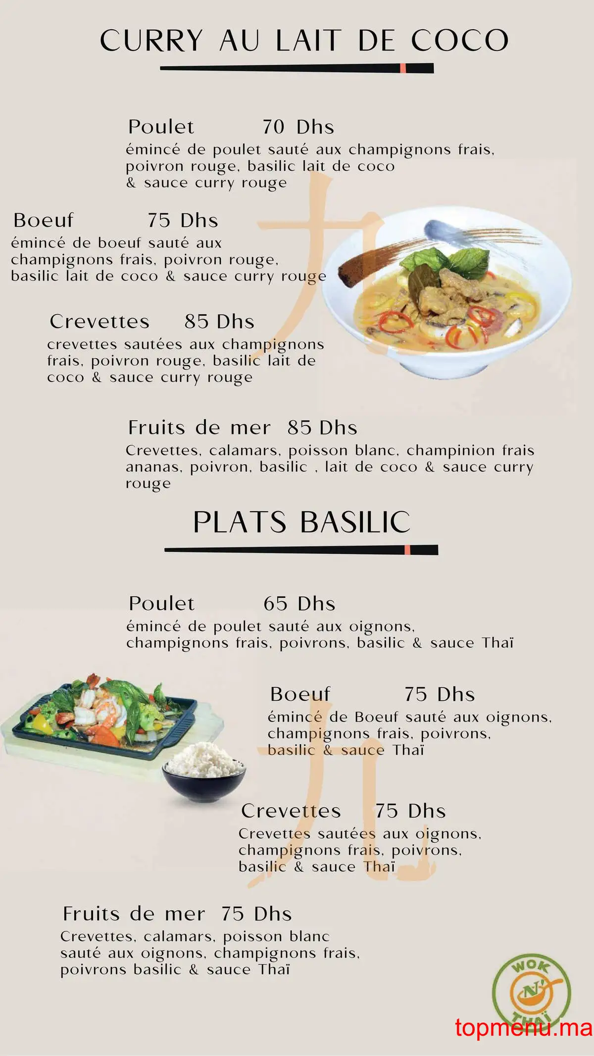 Wok n’thaï menu page 8