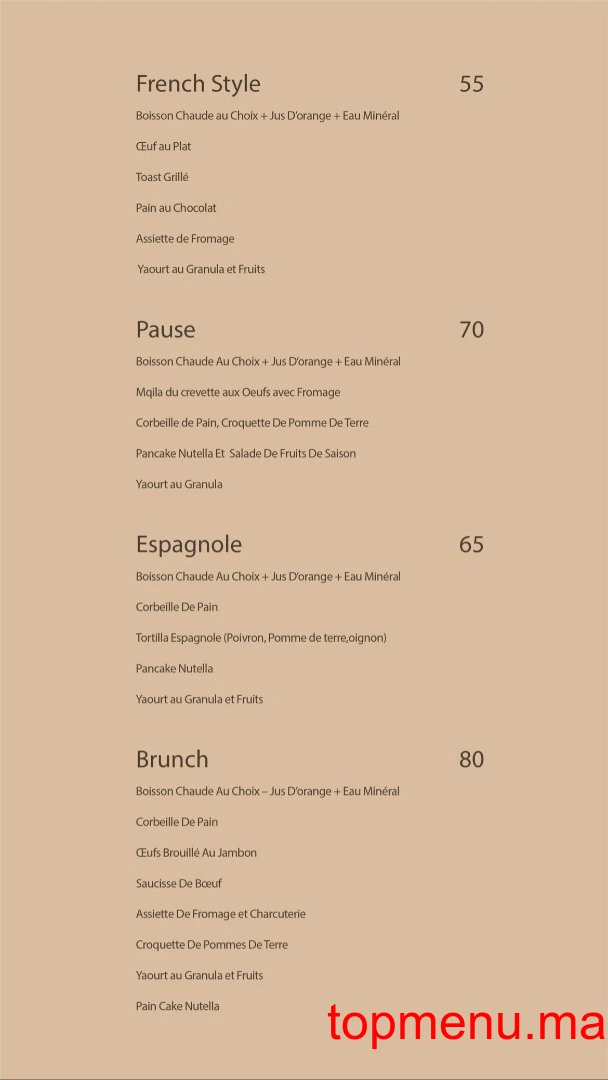 Pause Cafe menu page 20