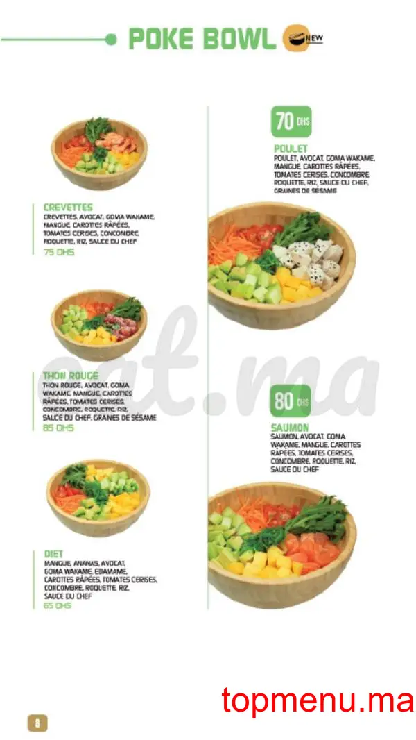 Shiru – Sushis – Thaï & Woks menu page 7