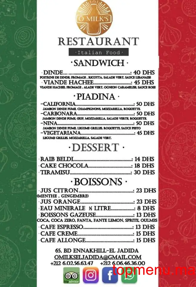 Ô Milk’s menu page 3