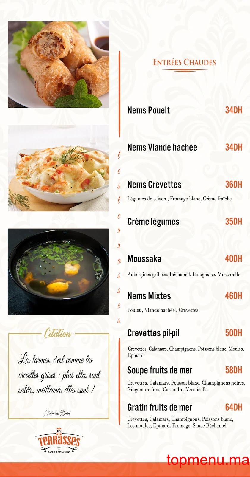 Les Terrasses menu page 2