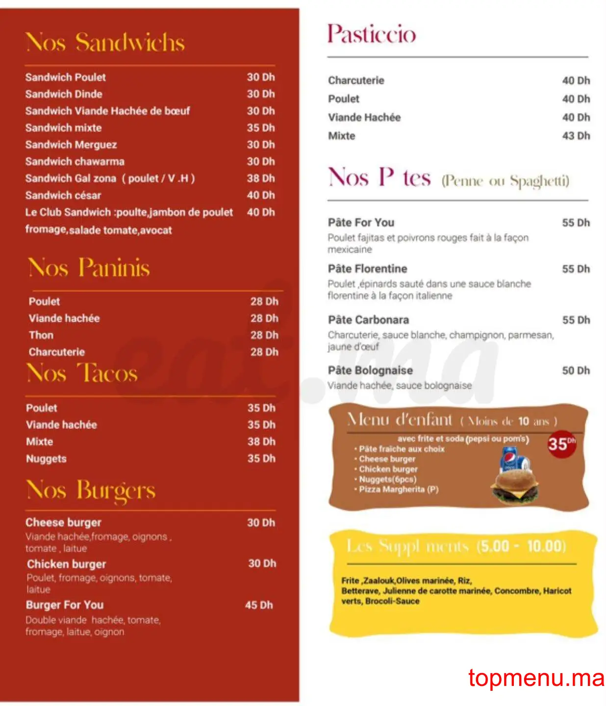 For you menu page 1