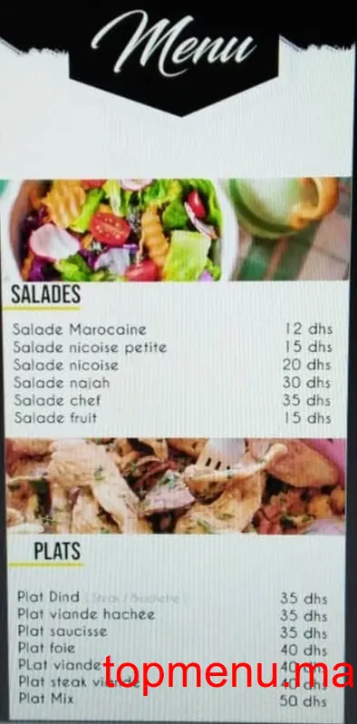 Snack & Grillades Najah menu page 1