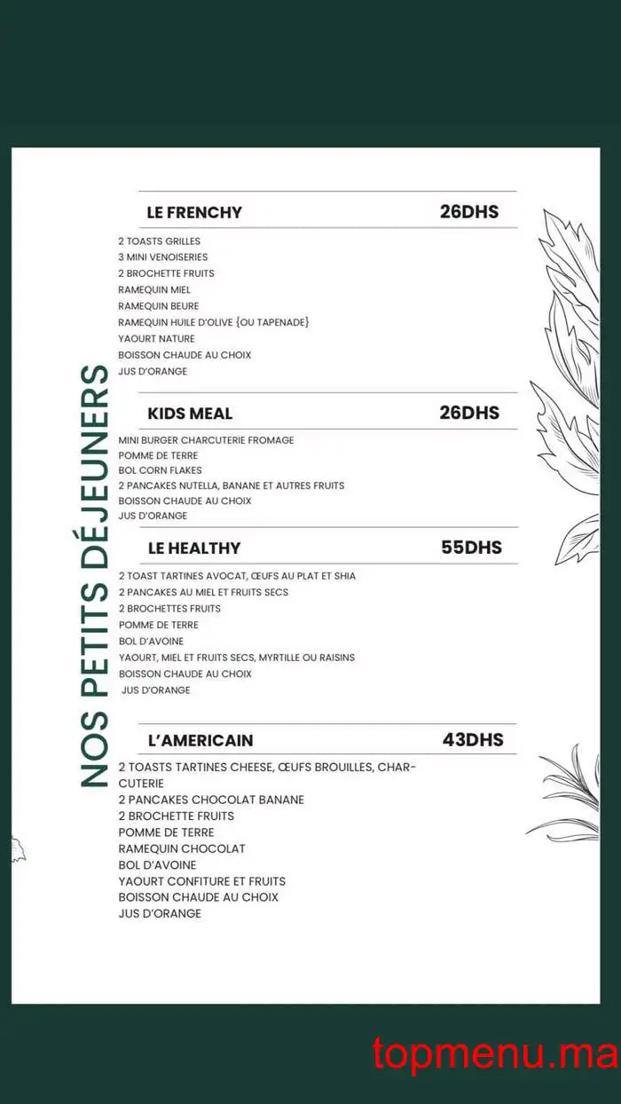 Bloom Tree menu page 1