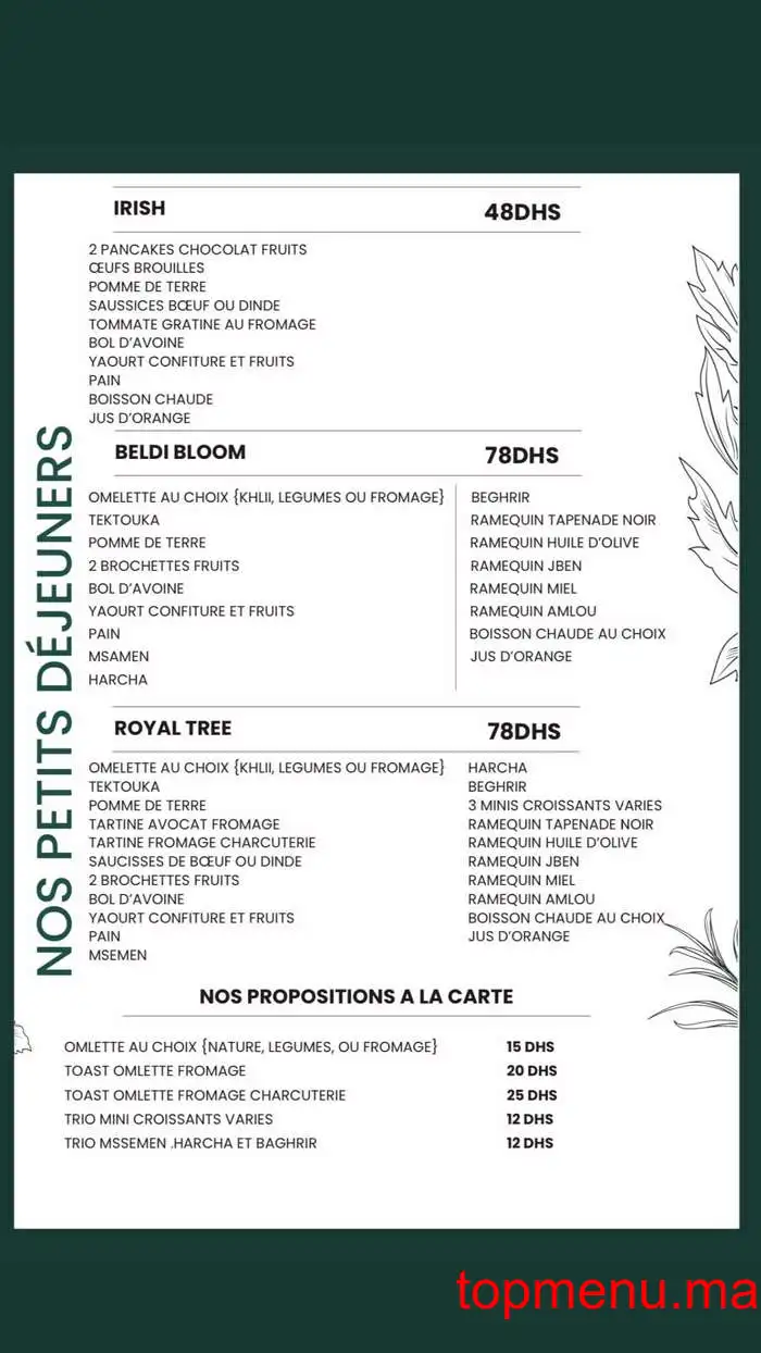 Bloom Tree menu page 2