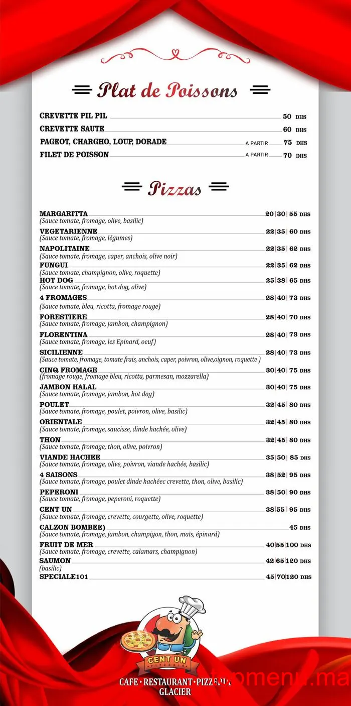 Café 101 menu page 2