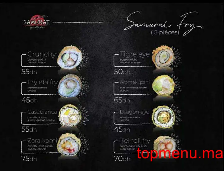 Samurai Mazagan menu page 6