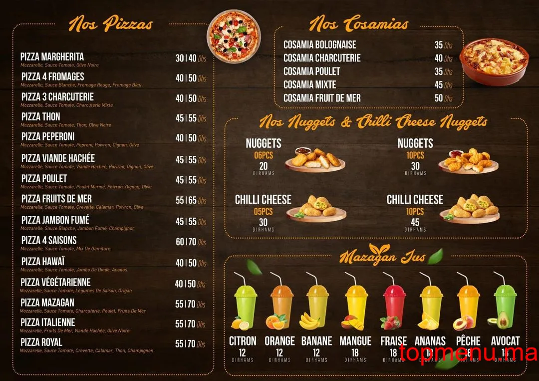 Tacos Mazagan menu page 2