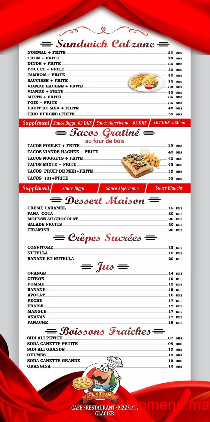 Café 101 menu page 4