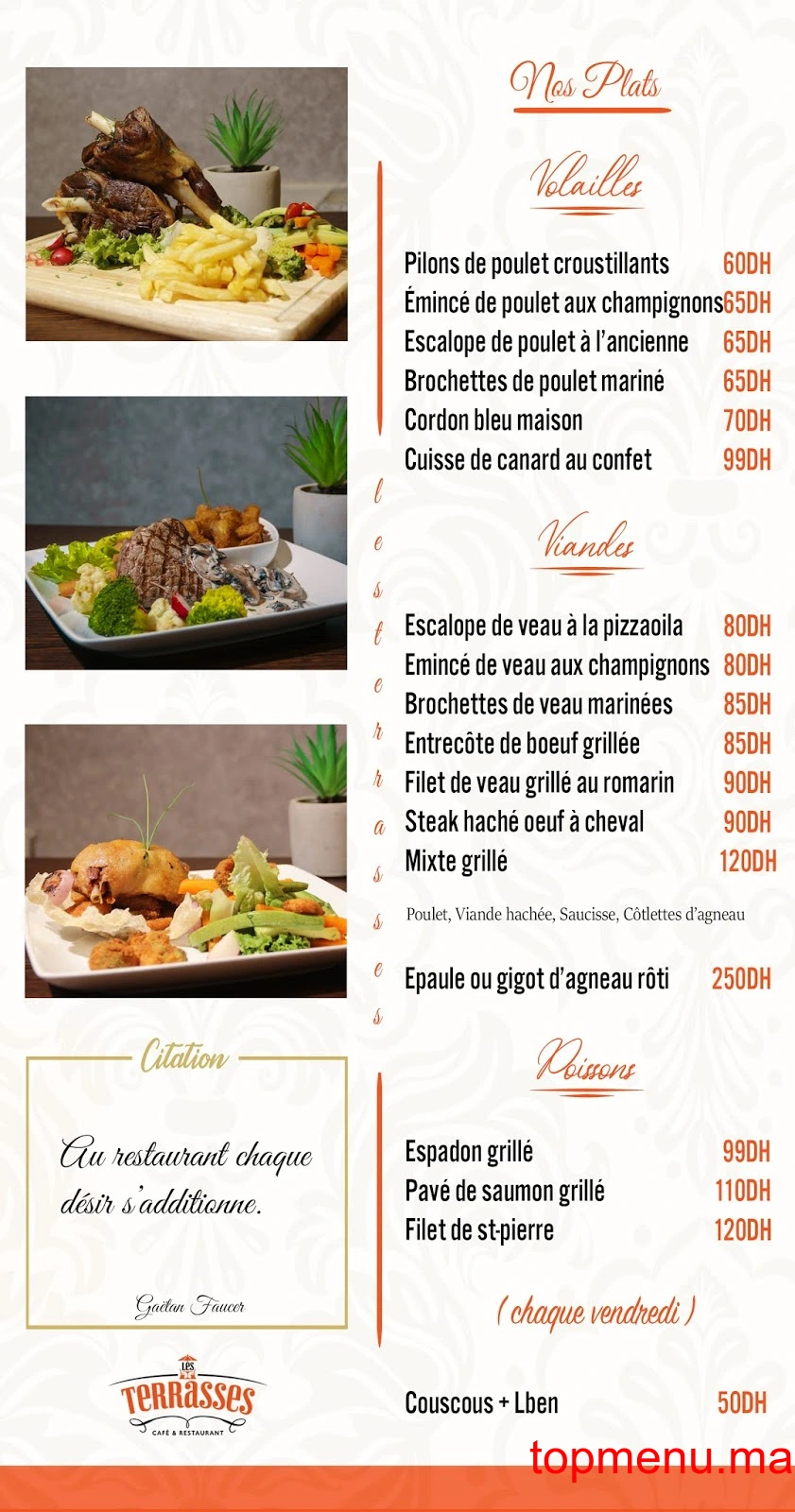 Les Terrasses menu page 6