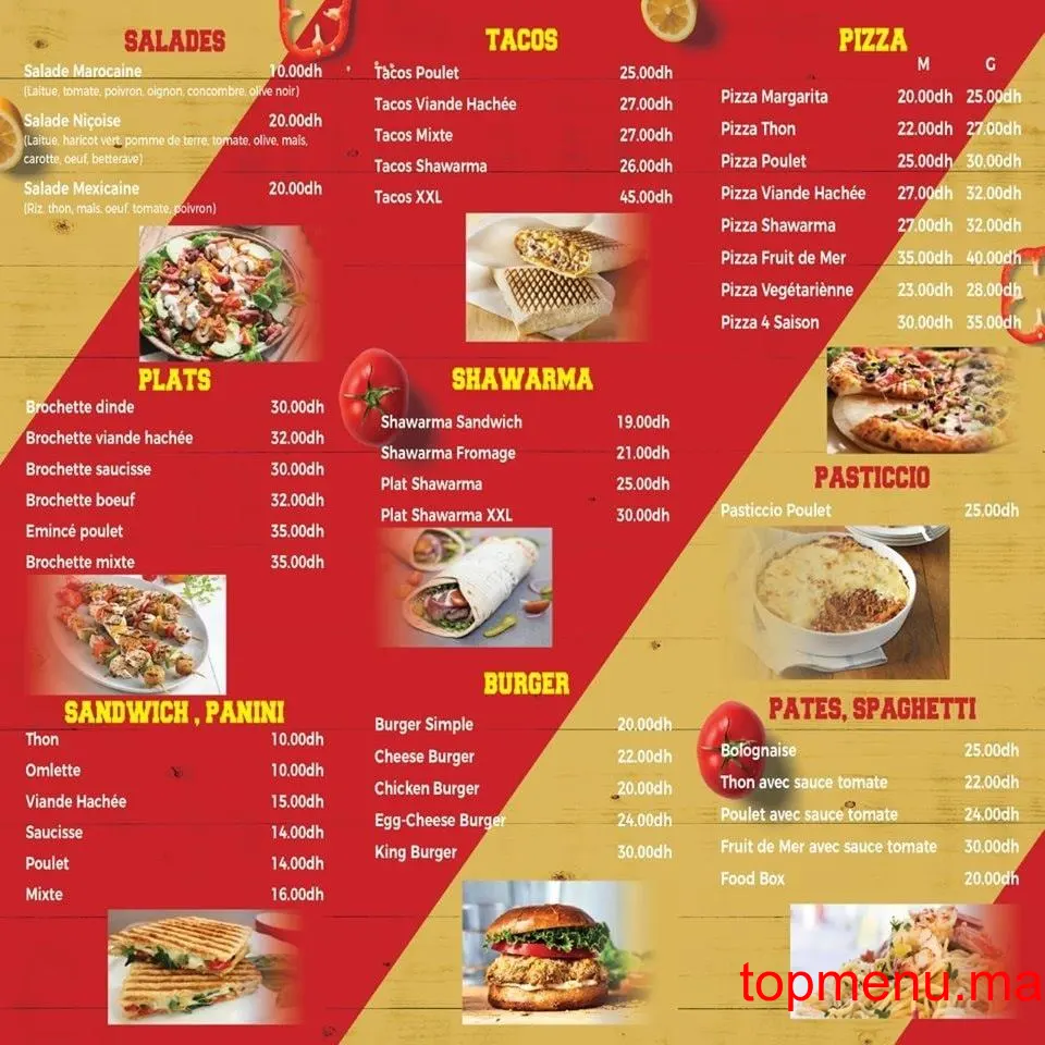 Food Box menu page 2