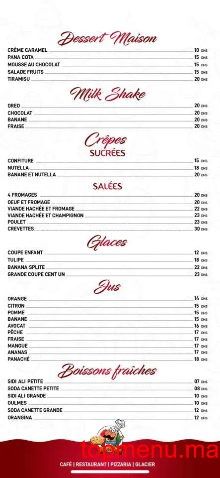 Cent un – 101 menu page 4