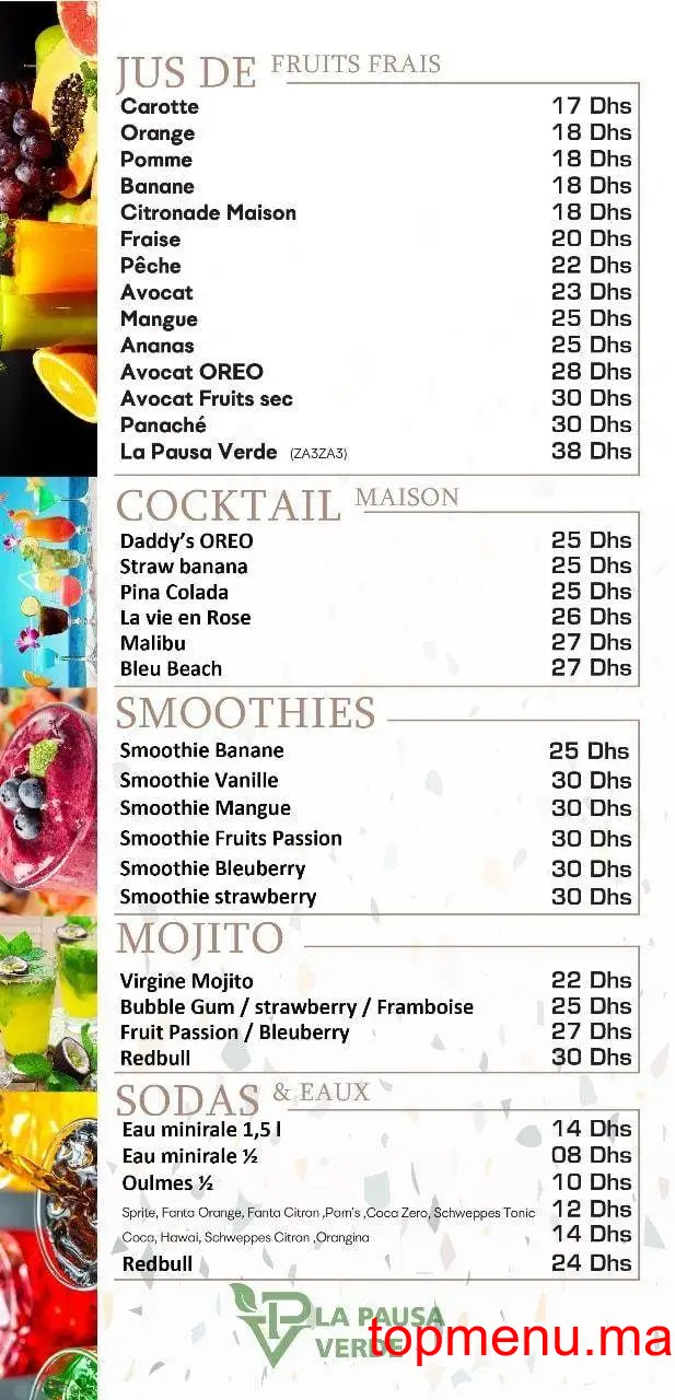 La Pausa Verde menu page 3