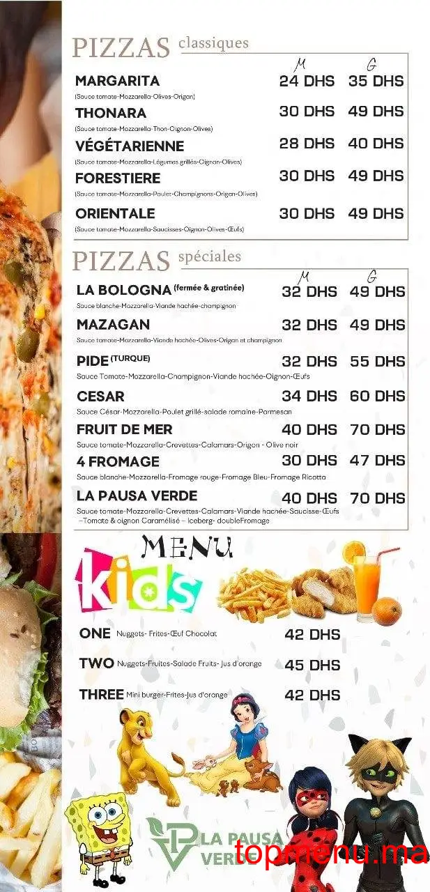 La Pausa Verde menu page 4