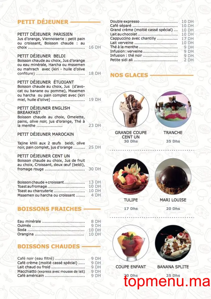 Cent un – 101 menu page 1