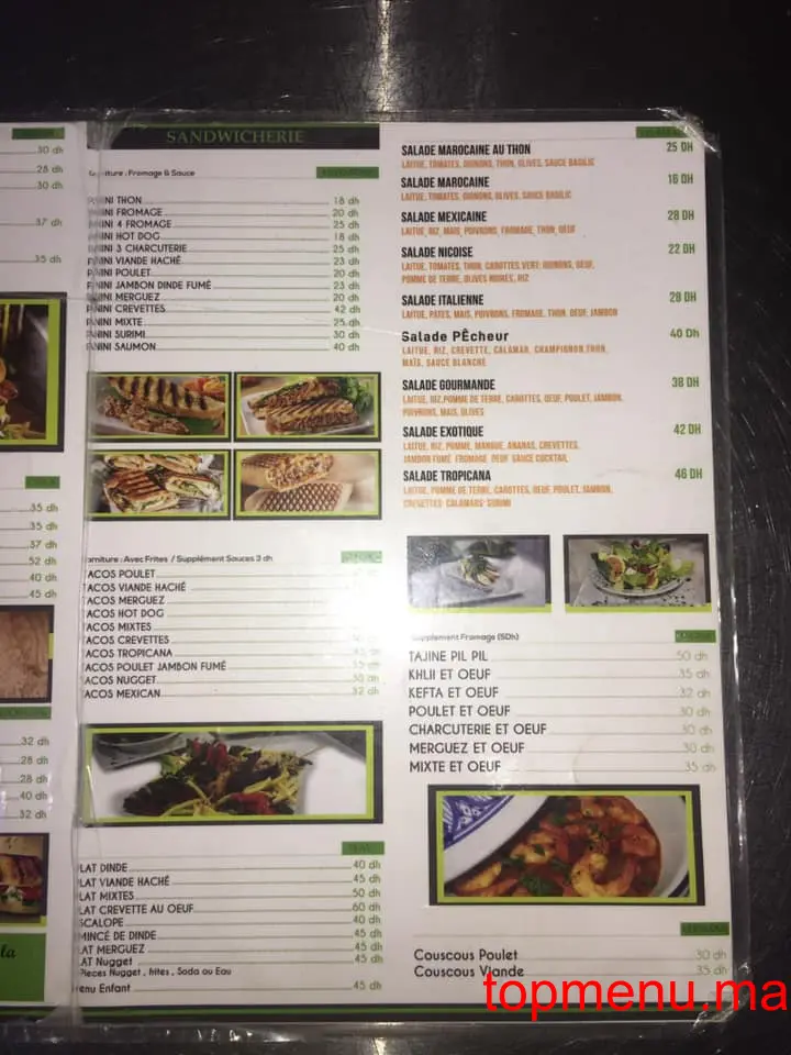 Tropicana menu page 2