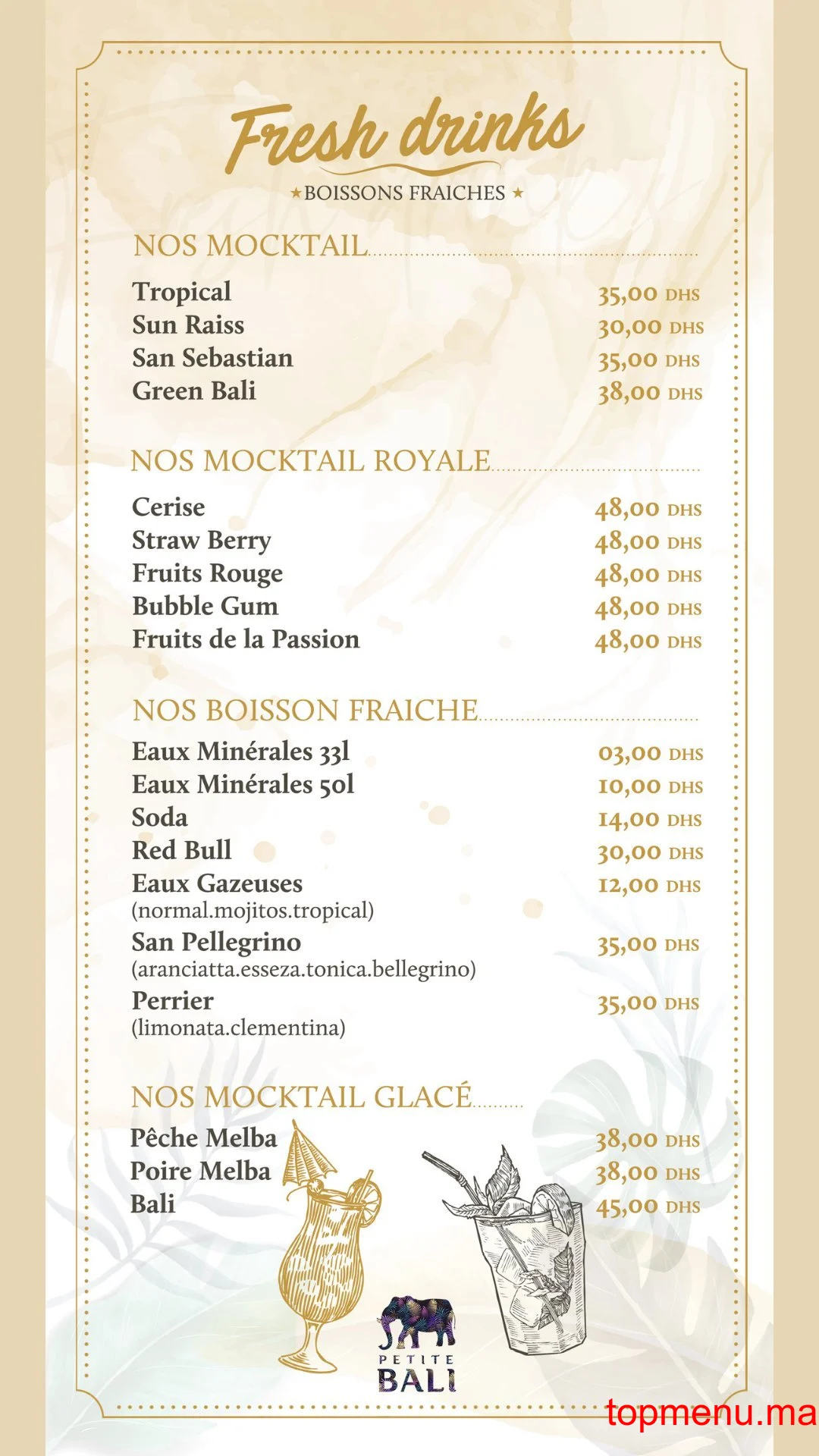 La Petite Bali menu page 5