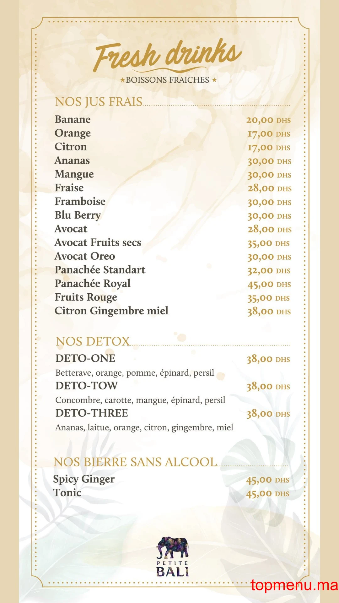 La Petite Bali menu page 6