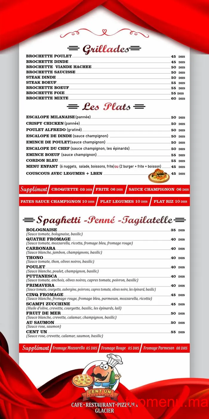 Café 101 menu page 3