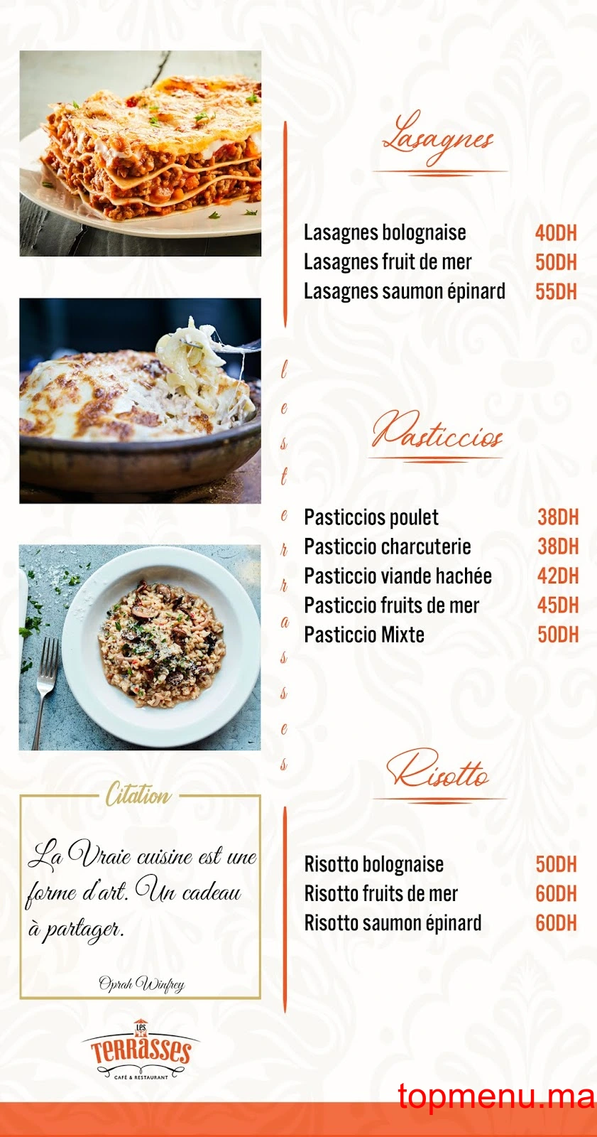 Les Terrasses menu page 4