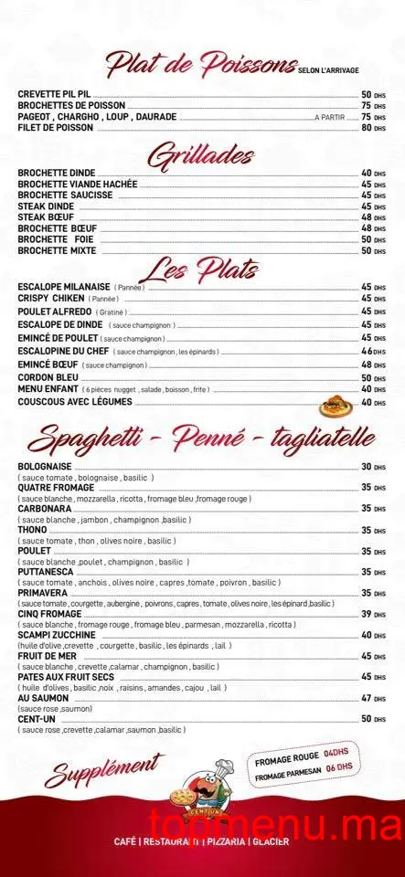 Cent un – 101 menu page 5