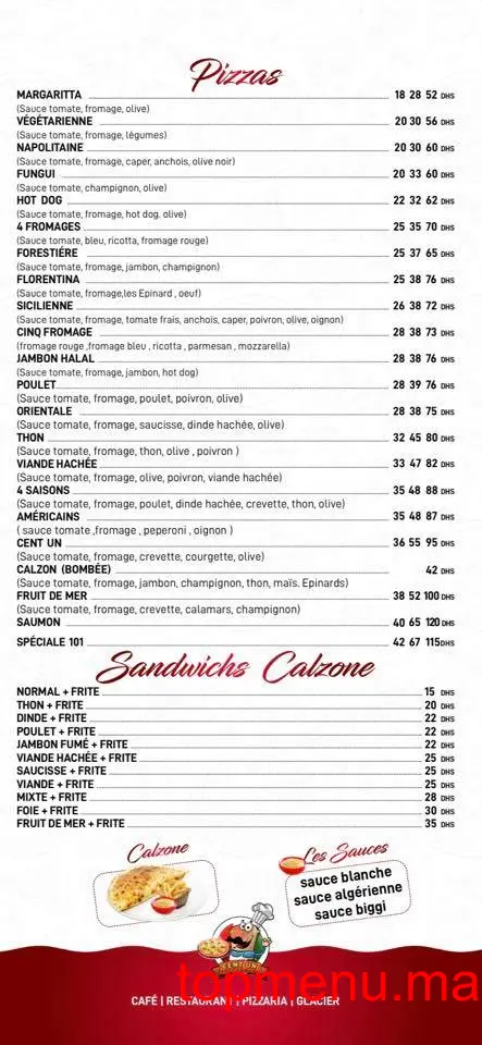 Cent un – 101 menu page 2