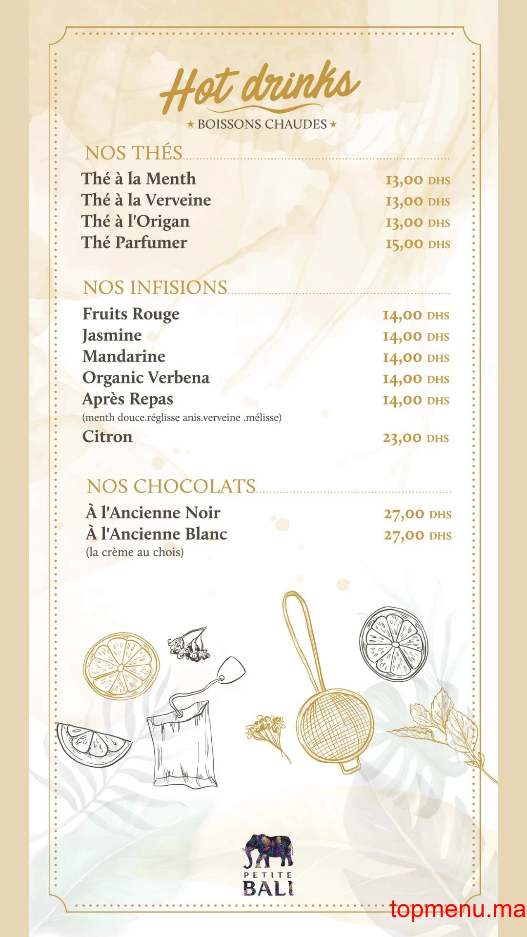 La Petite Bali menu page 3