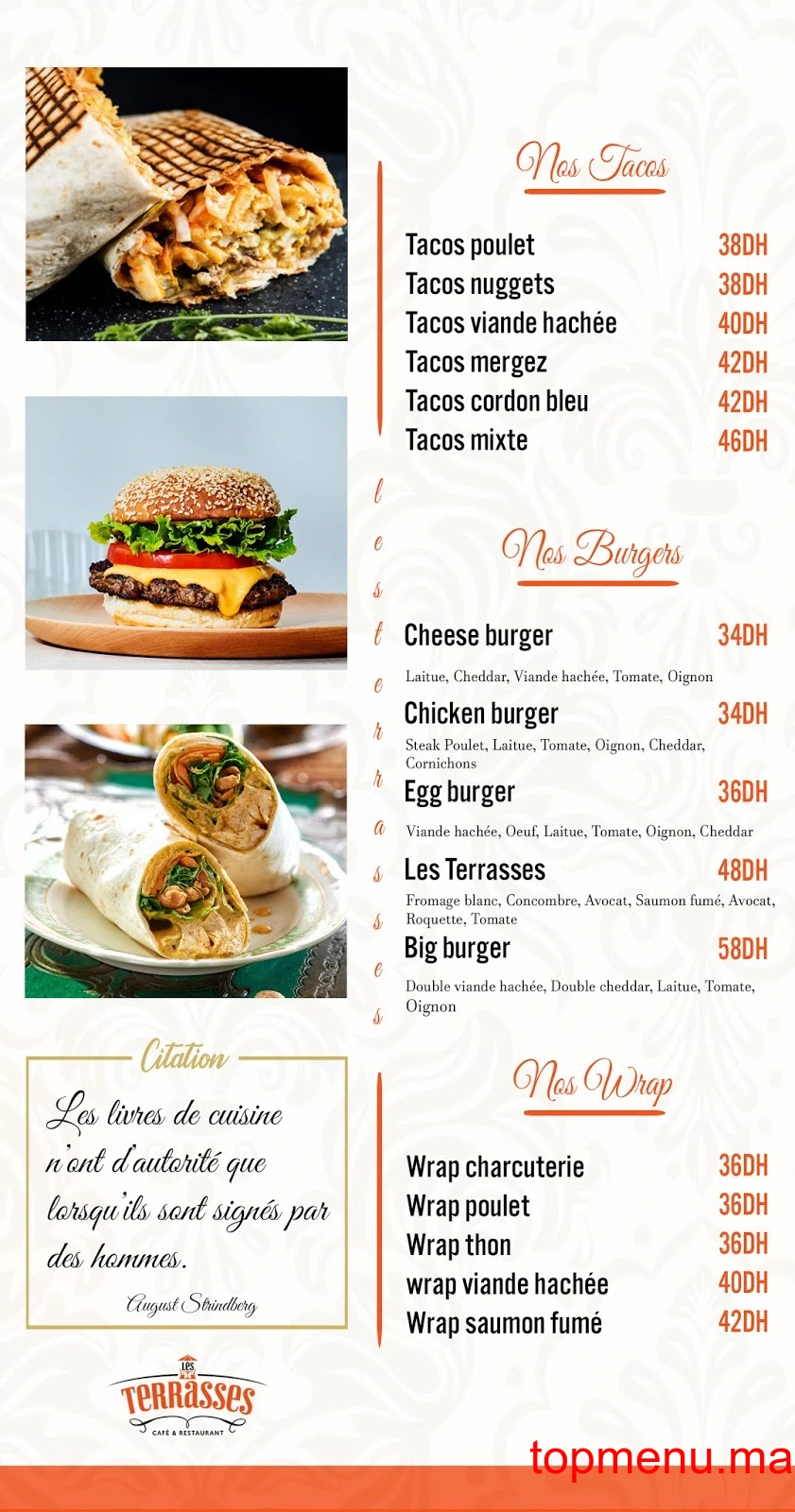 Les Terrasses menu page 7