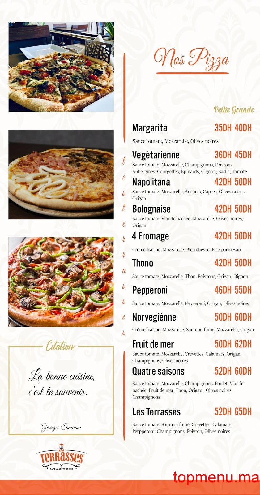 Les Terrasses menu page 5