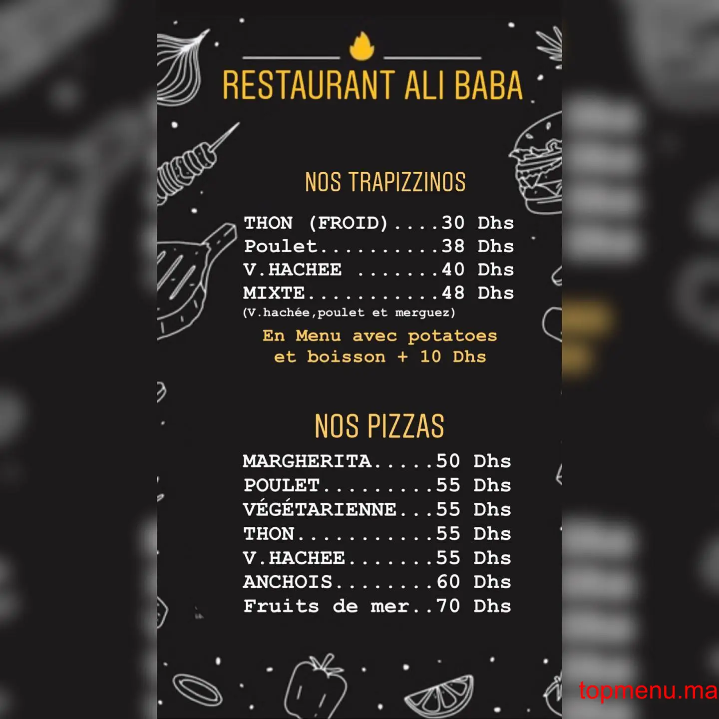 Ali Baba menu page 2