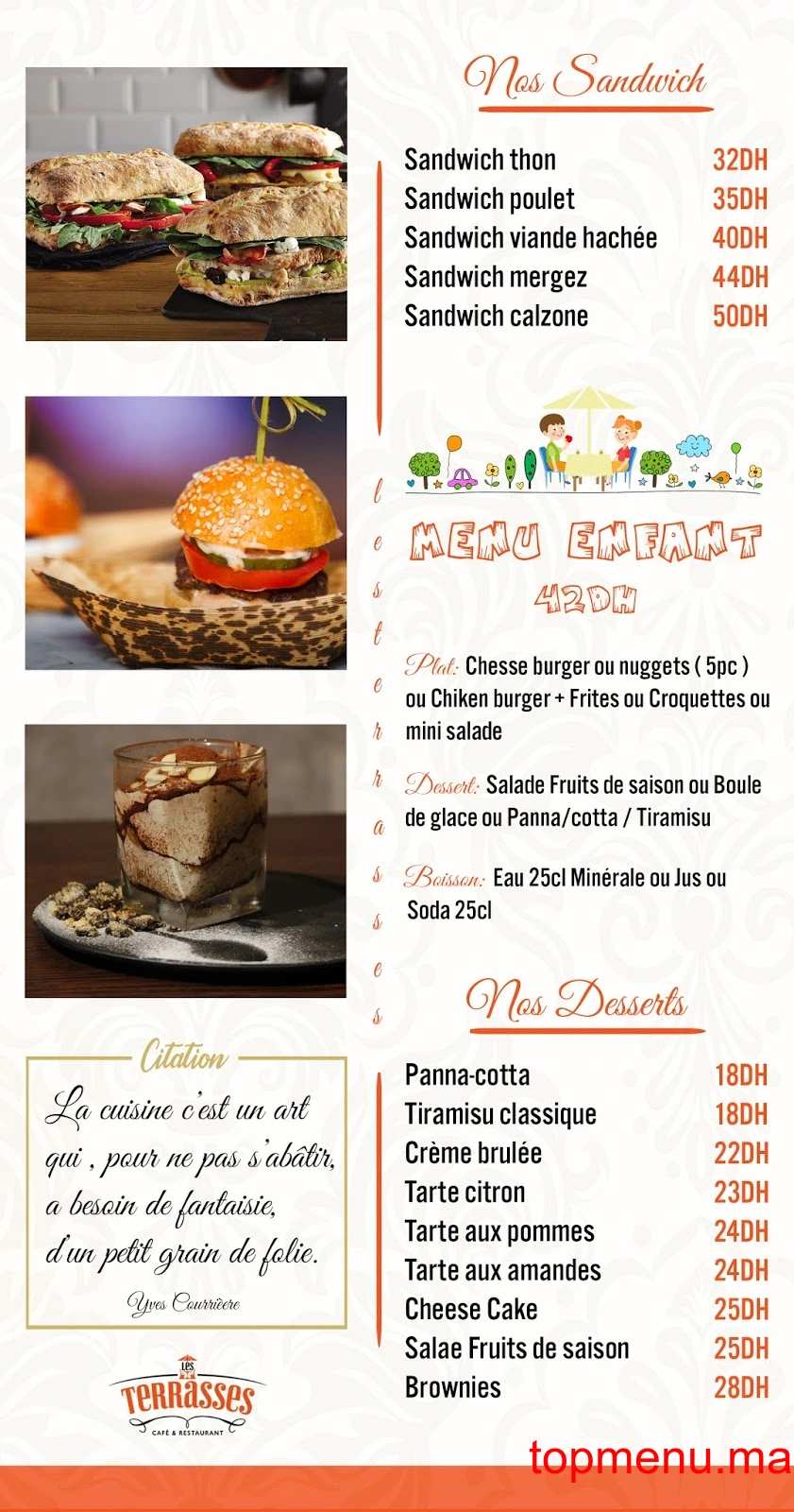 Les Terrasses menu page 8