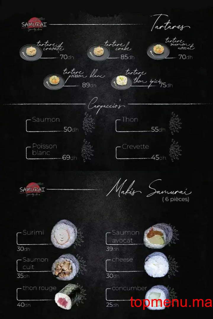 Samurai Mazagan menu page 7