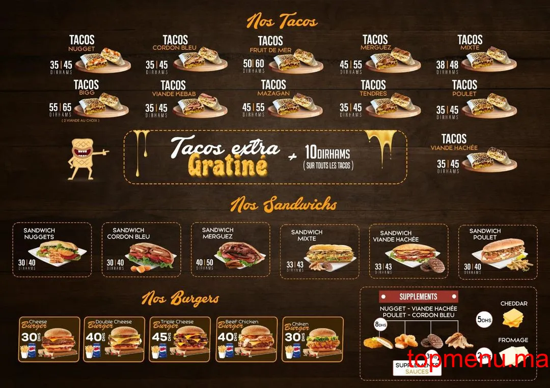 Tacos Mazagan menu page 1