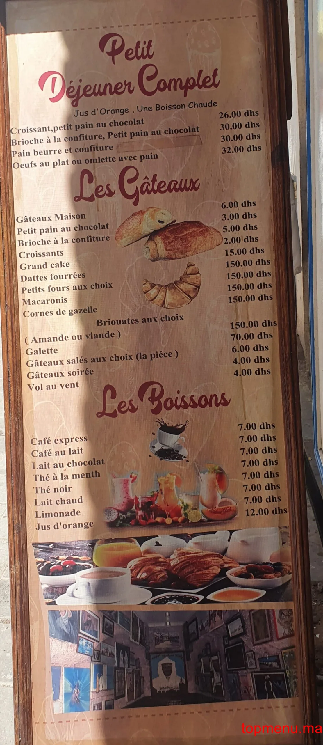 Pâtisserie Driss menu page 1