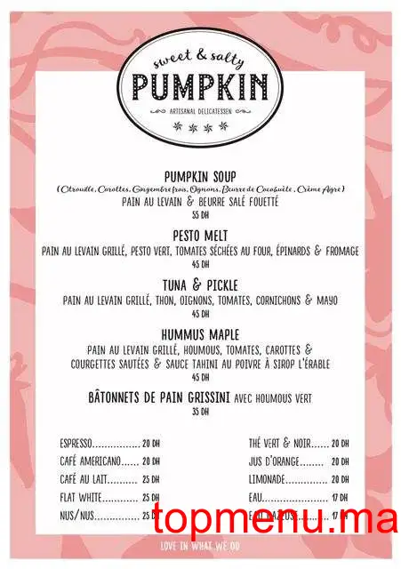 Pumpkin menu page 2