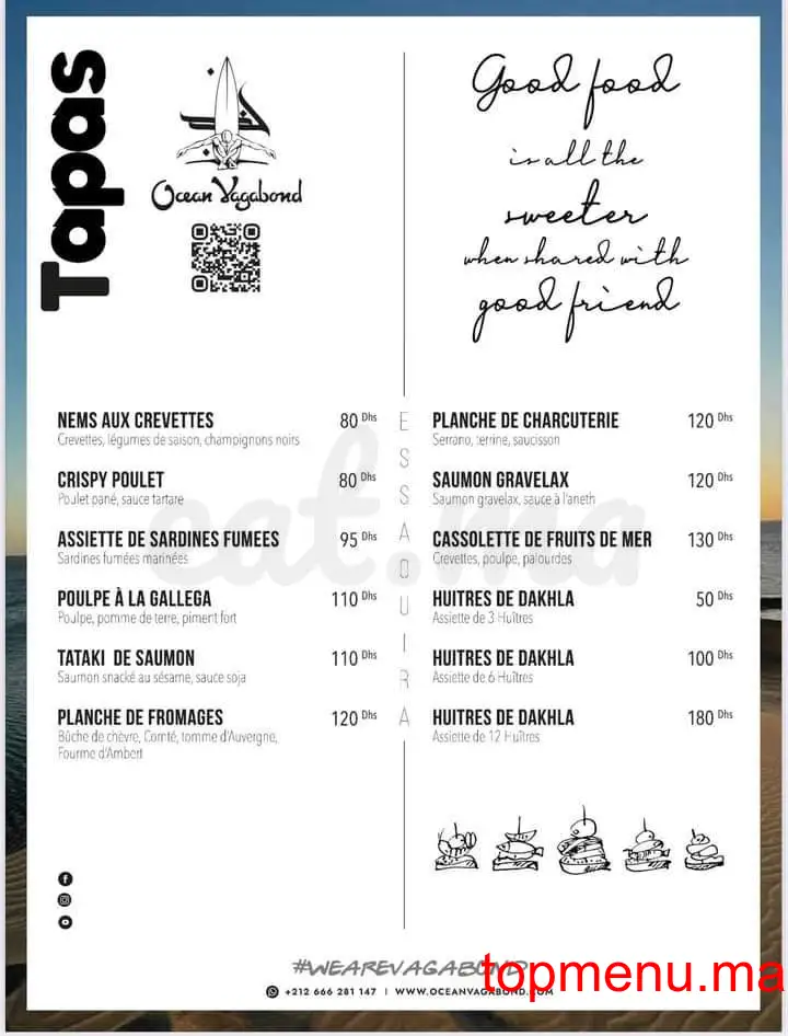 Océan vagabond menu page 3