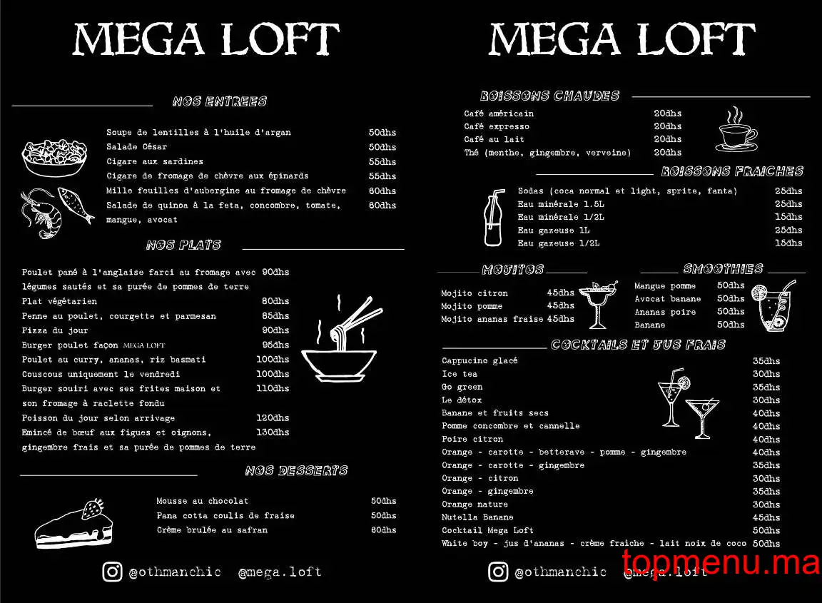 Mega Loft menu page 2