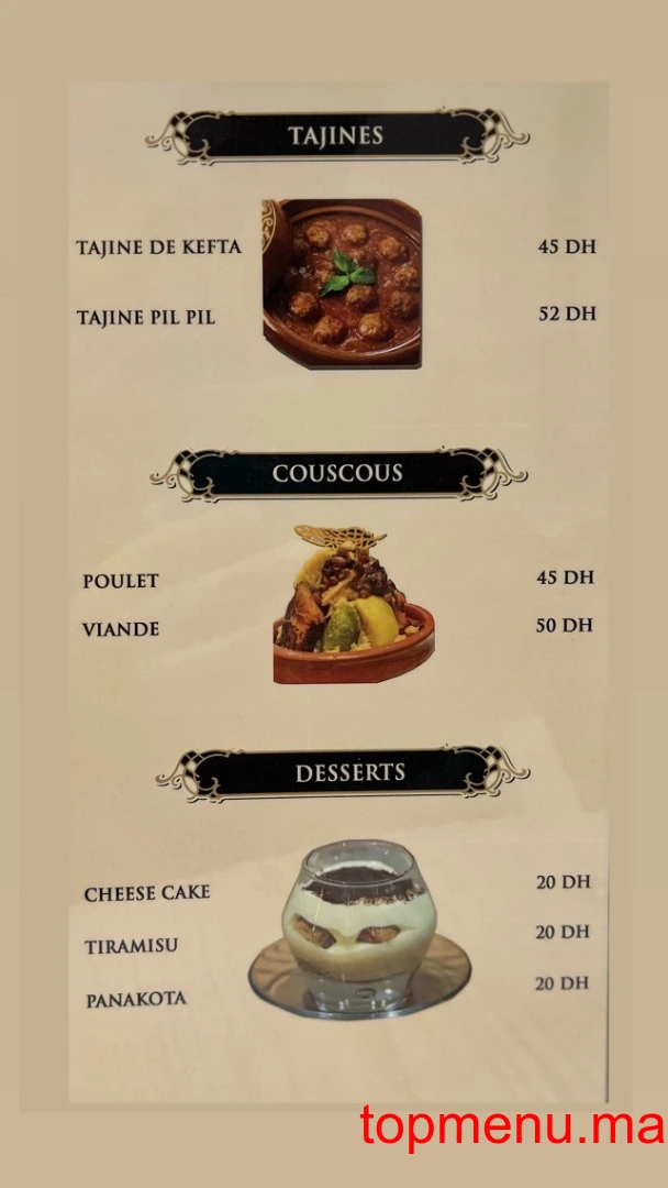 Golden Tense menu page 6