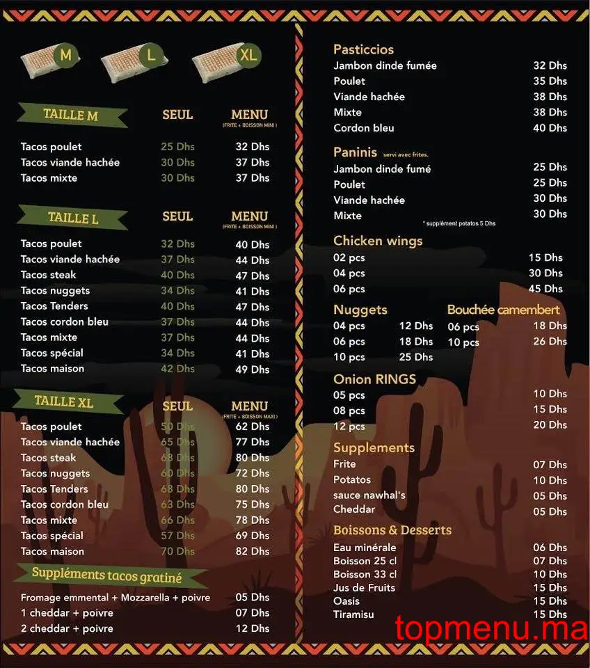 Taco tac menu page 1