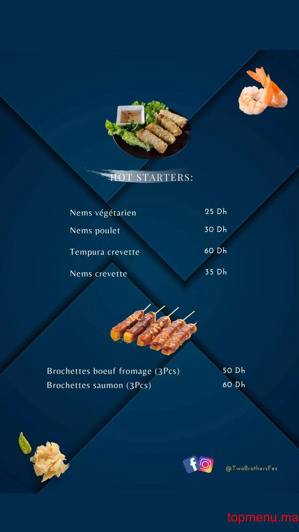 Two brothers menu page 9