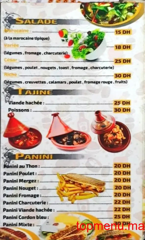 Blast Food menu page 3